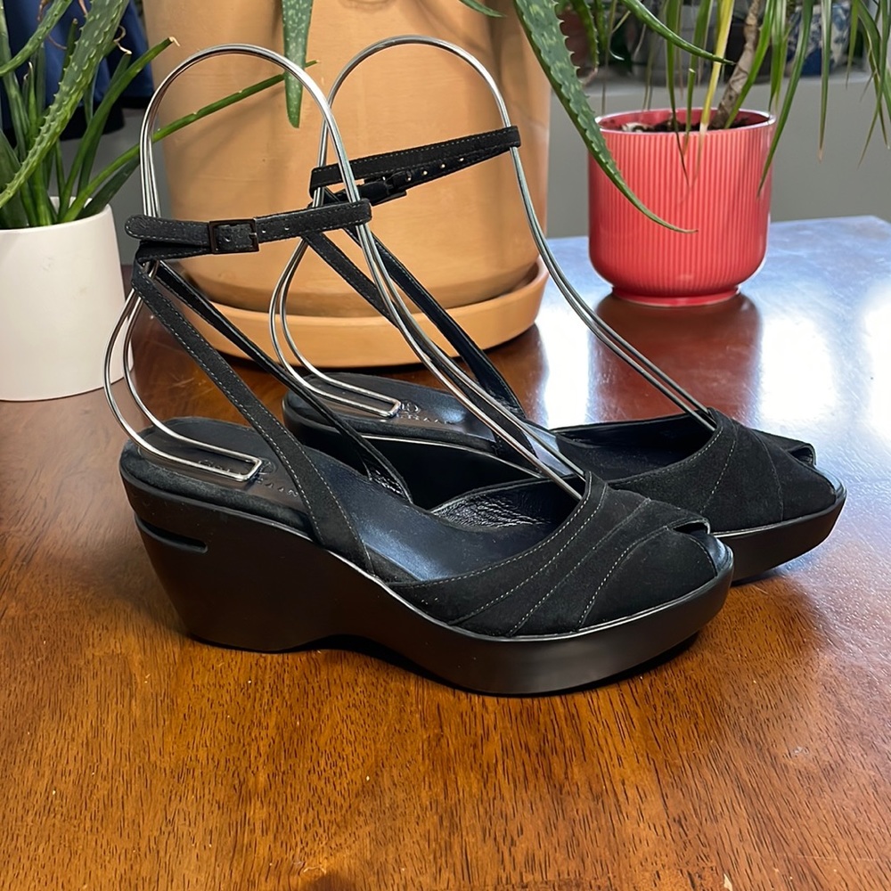 Cole Haan Nike Air Black Nubuc wedges, size 6
